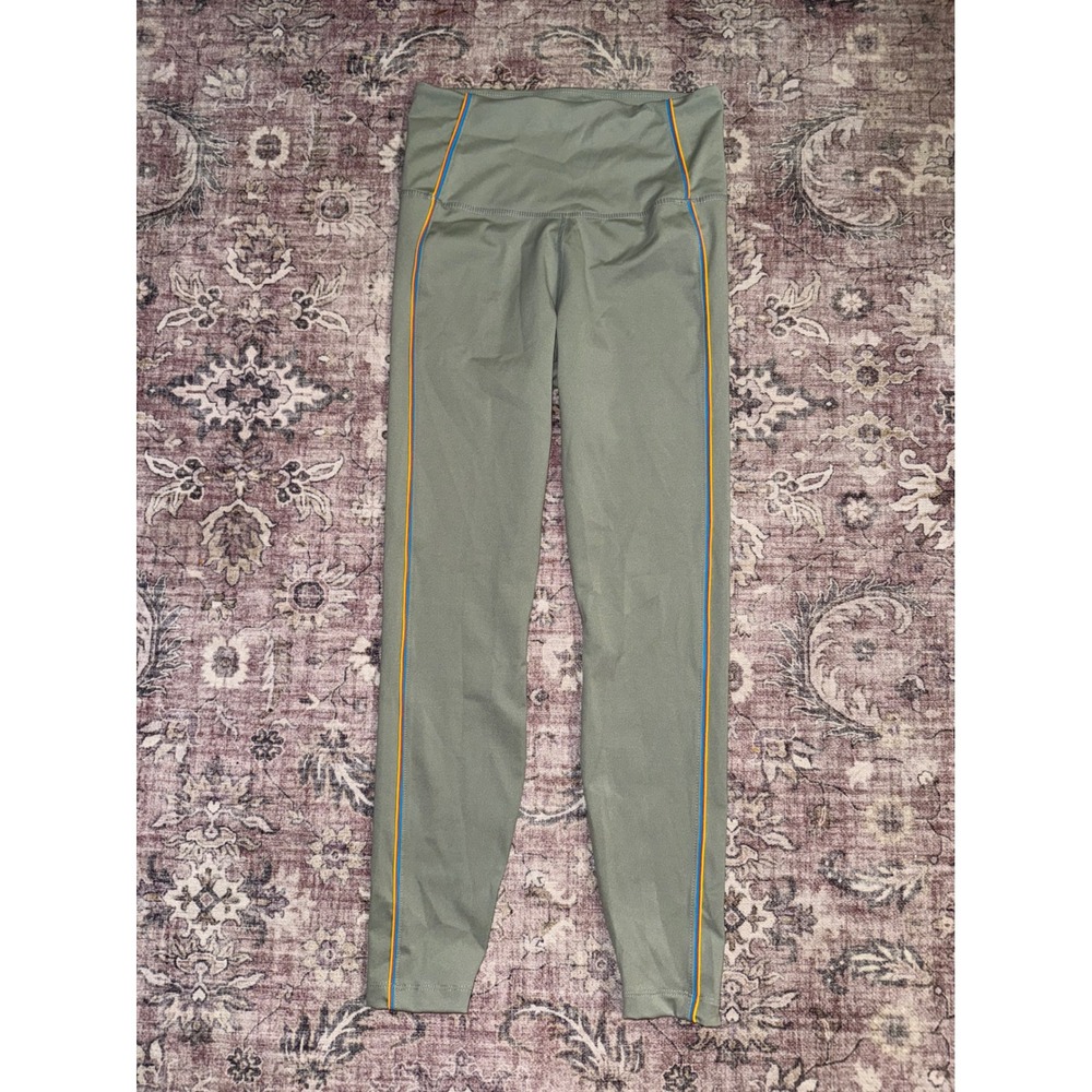 Nike Dri-FIT Yoga Core Rainbow Piping High Rise Leggings‎ Sage Green Medium